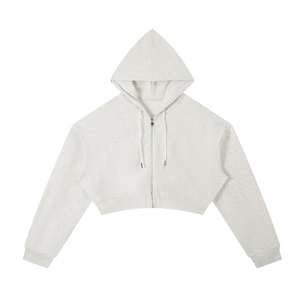 "Night Sessions" - Essential Cropped Zip-Up Hoodie