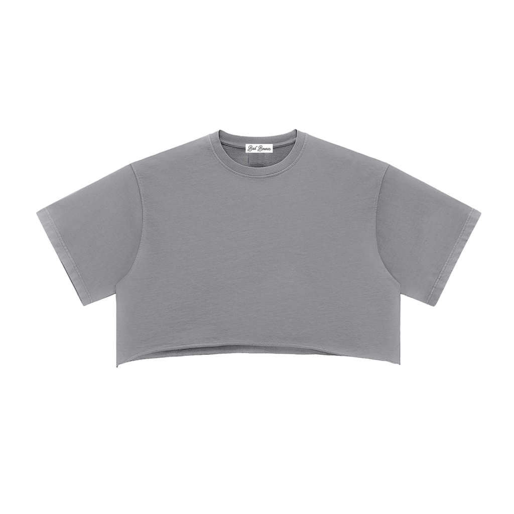 "Night Sessions" - Snow Washed Raw Edge Crop Top