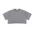 "Night Sessions" - Snow Washed Raw Edge Crop Top