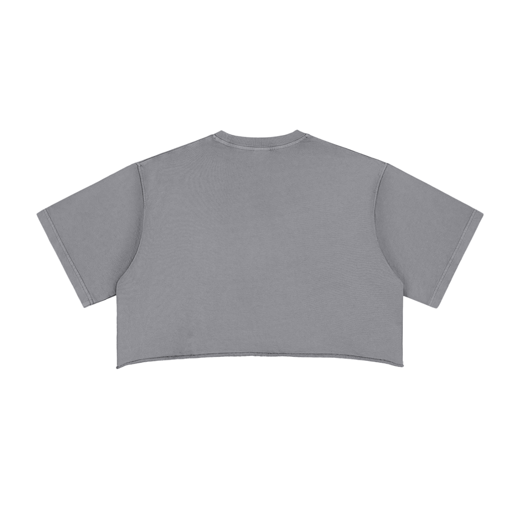 "Night Sessions" - Snow Washed Raw Edge Crop Top