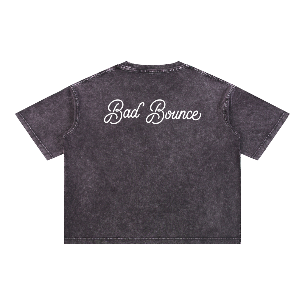 "Bad Bounce" - Mineral Wash Boxy Cotton T-Shirt