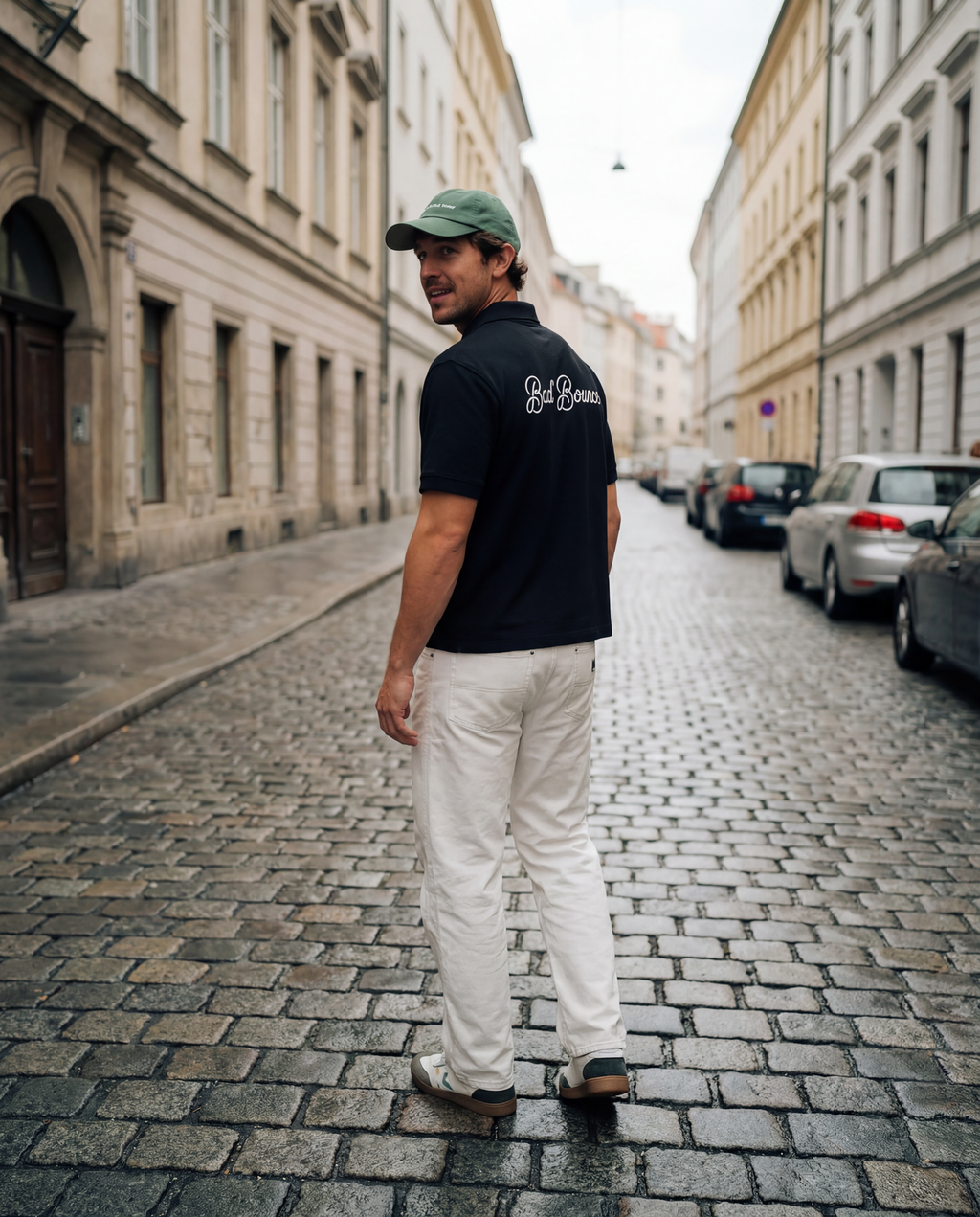 "Bad Bounce" - Drop Shoulder Short-Sleeve Polo