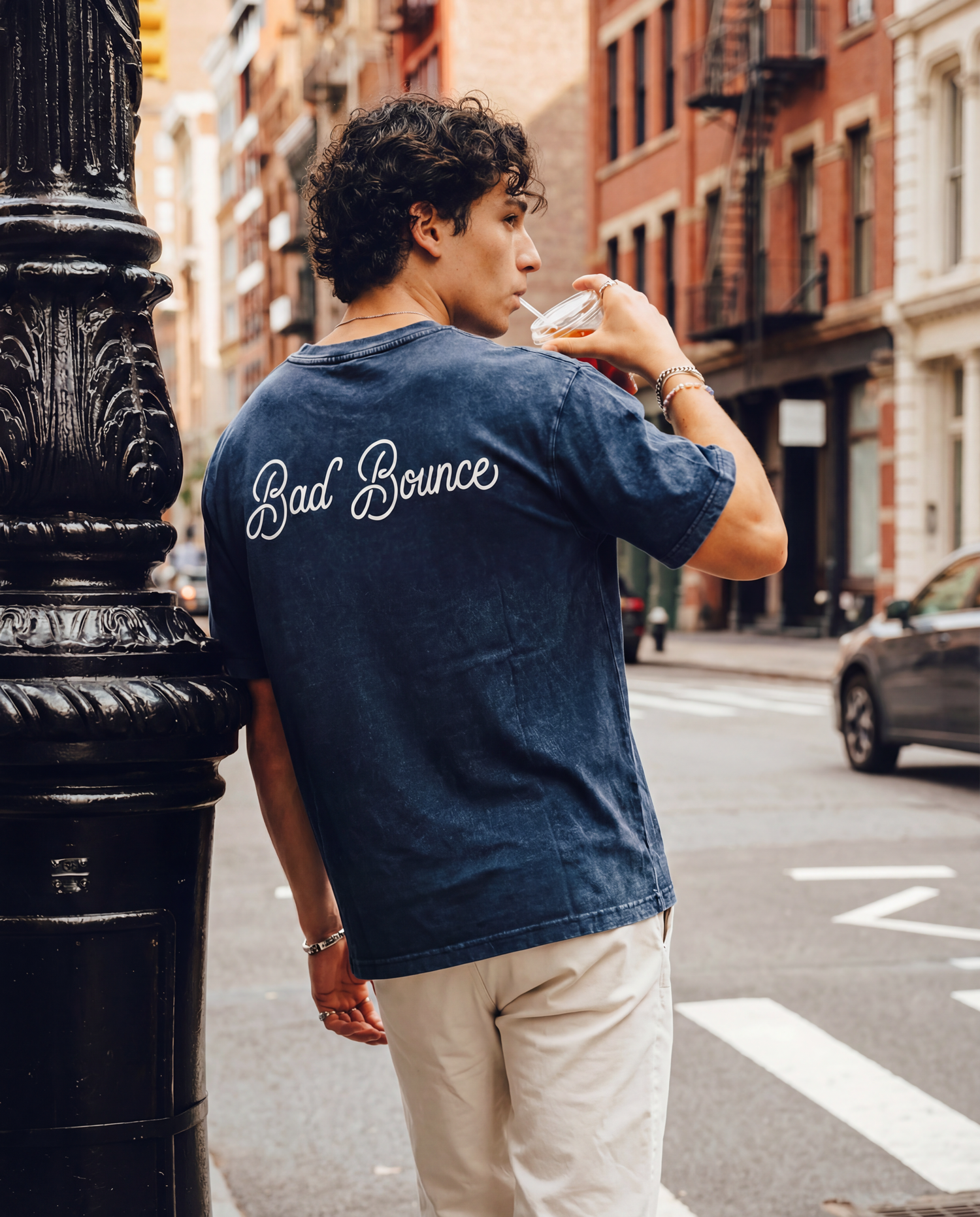 "Bad Bounce" - Mineral Wash Boxy Cotton T-Shirt