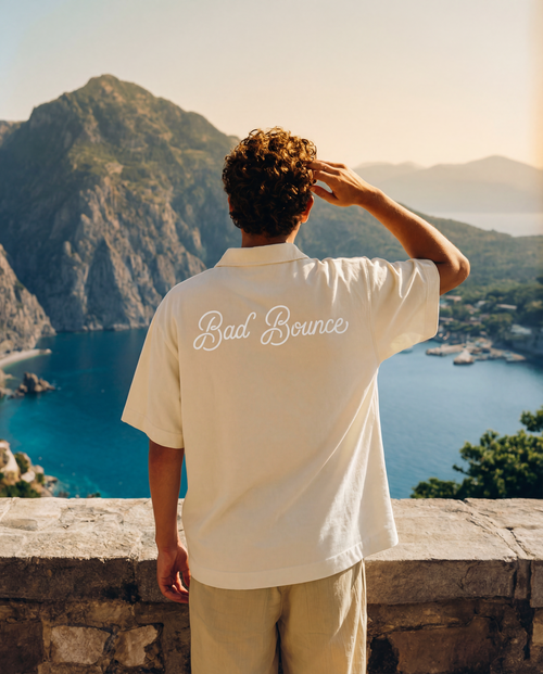 "Bad Bounce" - Loose Cotton Short-Sleeve Polo Shirt