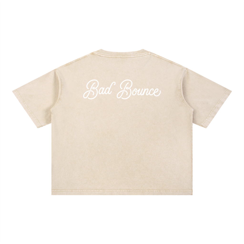 "Bad Bounce" - Mineral Wash Boxy Cotton T-Shirt
