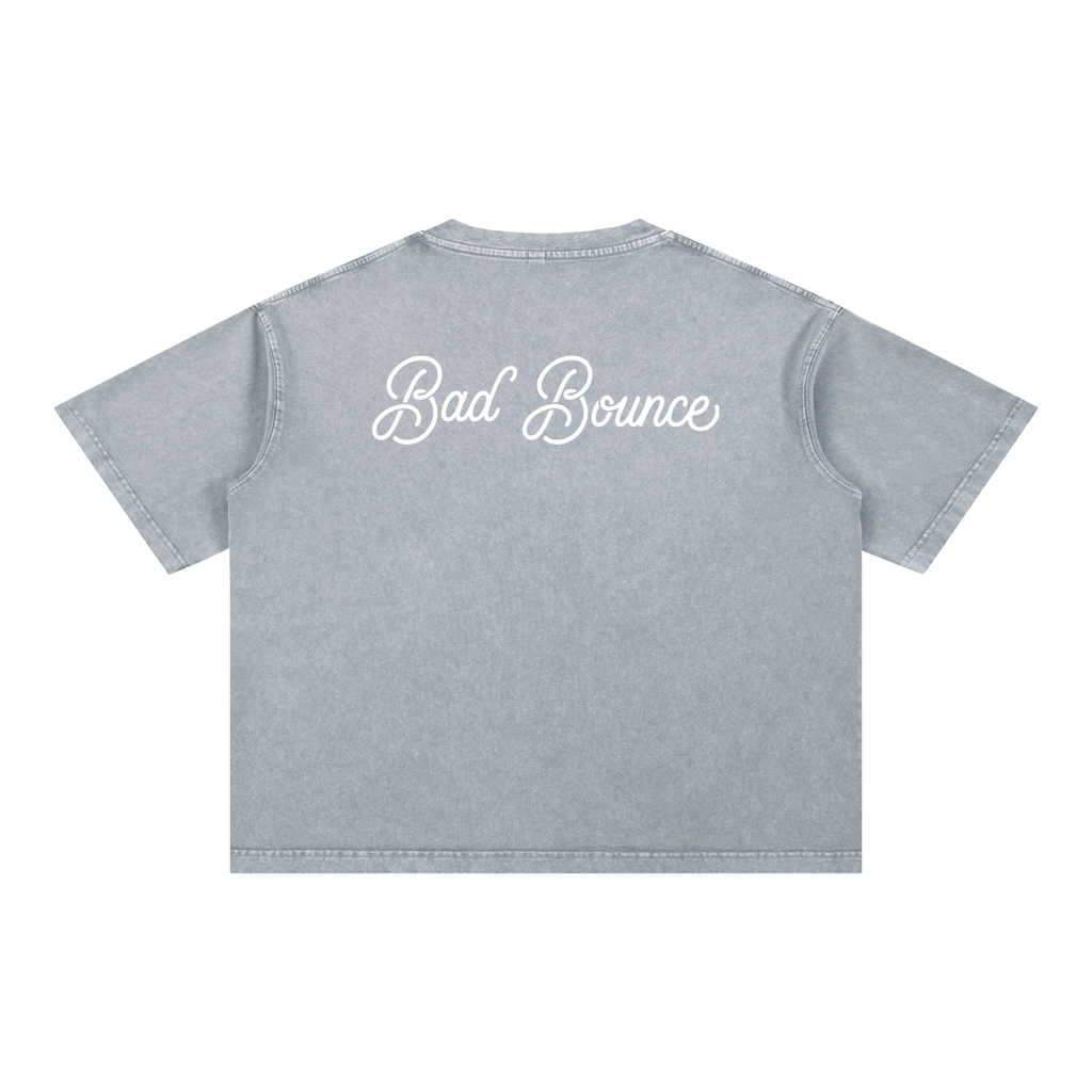 "Bad Bounce" - Mineral Wash Boxy Cotton T-Shirt