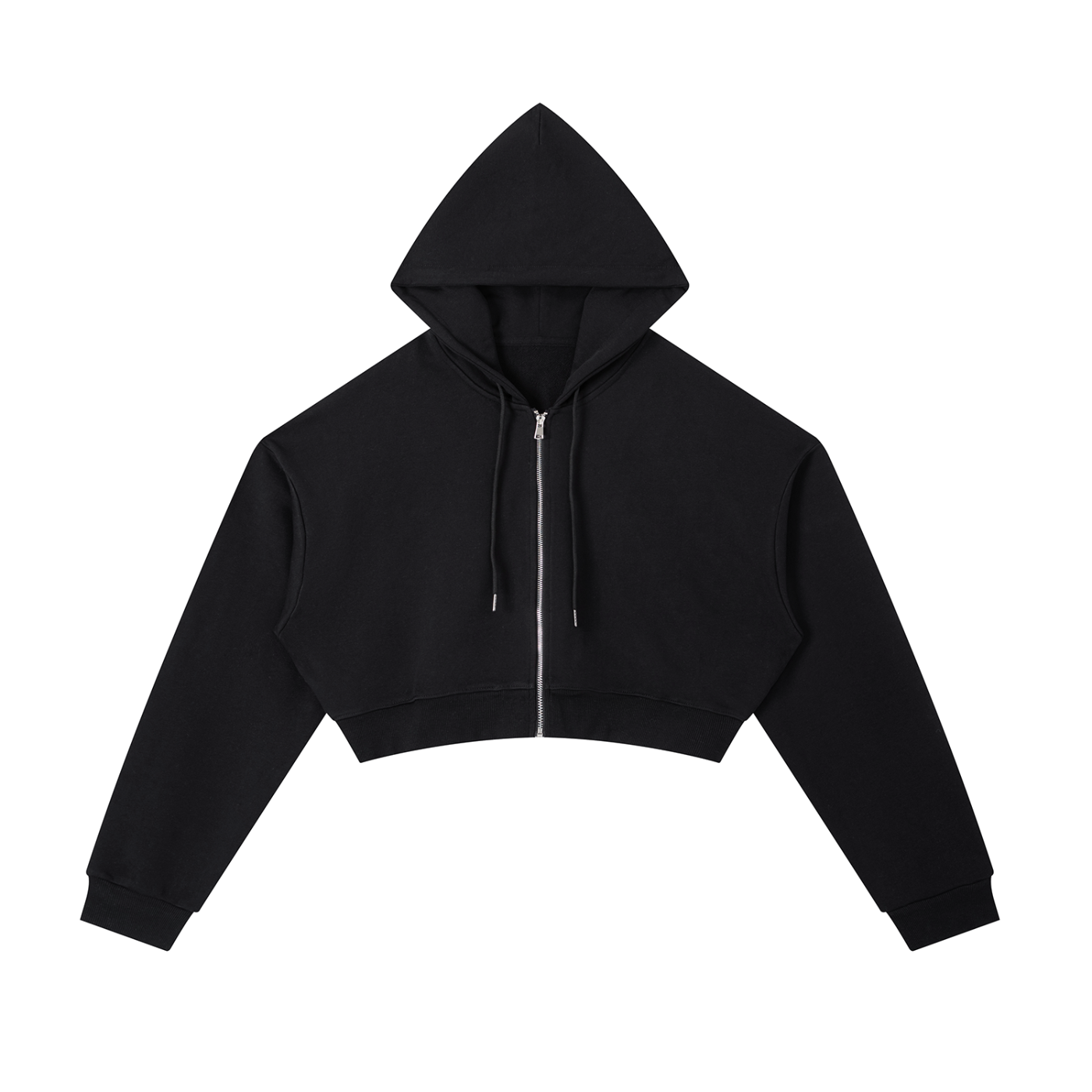 "Night Sessions" - Essential Cropped Zip-Up Hoodie