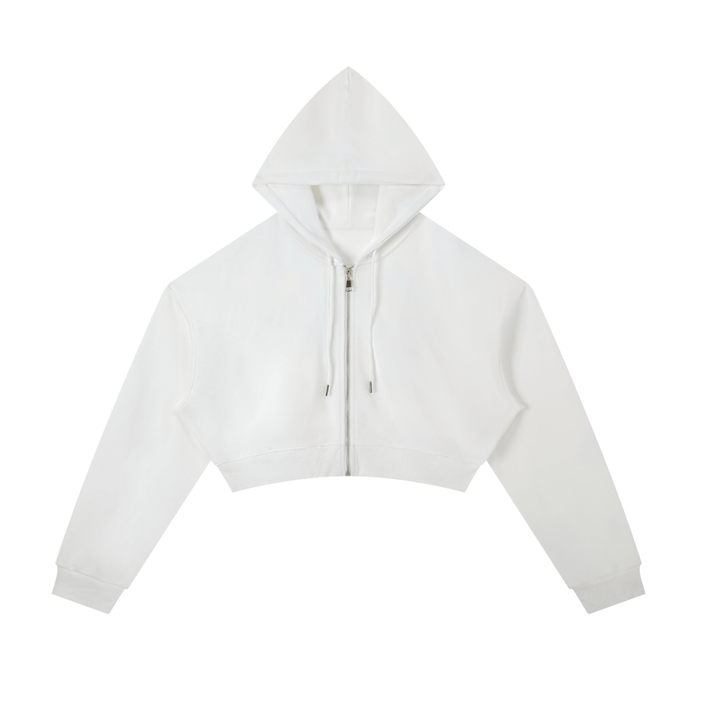 "Night Sessions" - Essential Cropped Zip-Up Hoodie