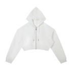 "Night Sessions" - Essential Cropped Zip-Up Hoodie