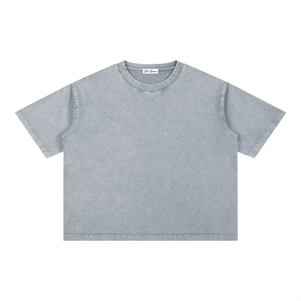 "Bad Bounce" - Mineral Wash Boxy Cotton T-Shirt